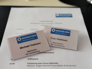 Namensschilder von Tina & Michael Vaahsen